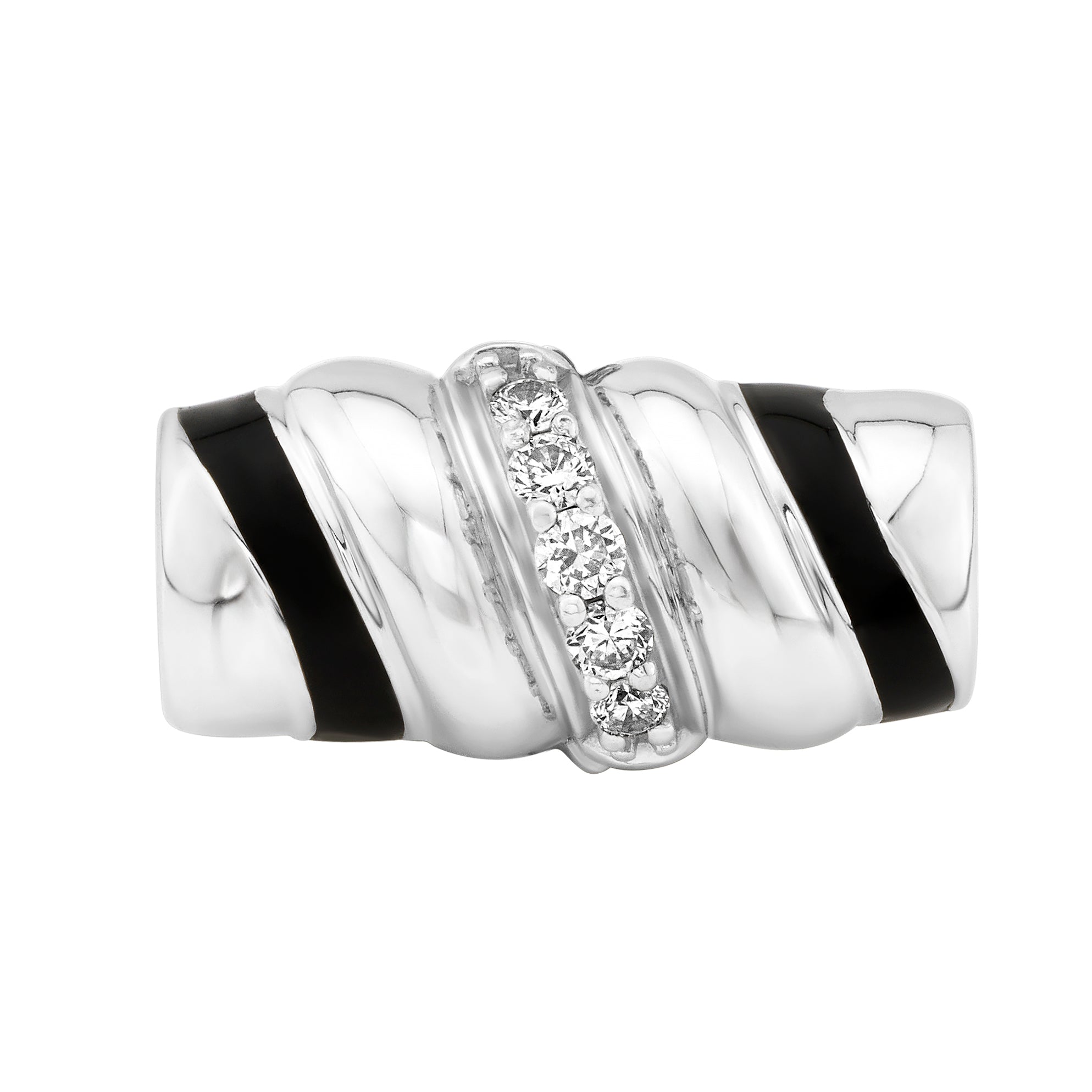 WITH A TWIST CLASP, Diamond & Enamel