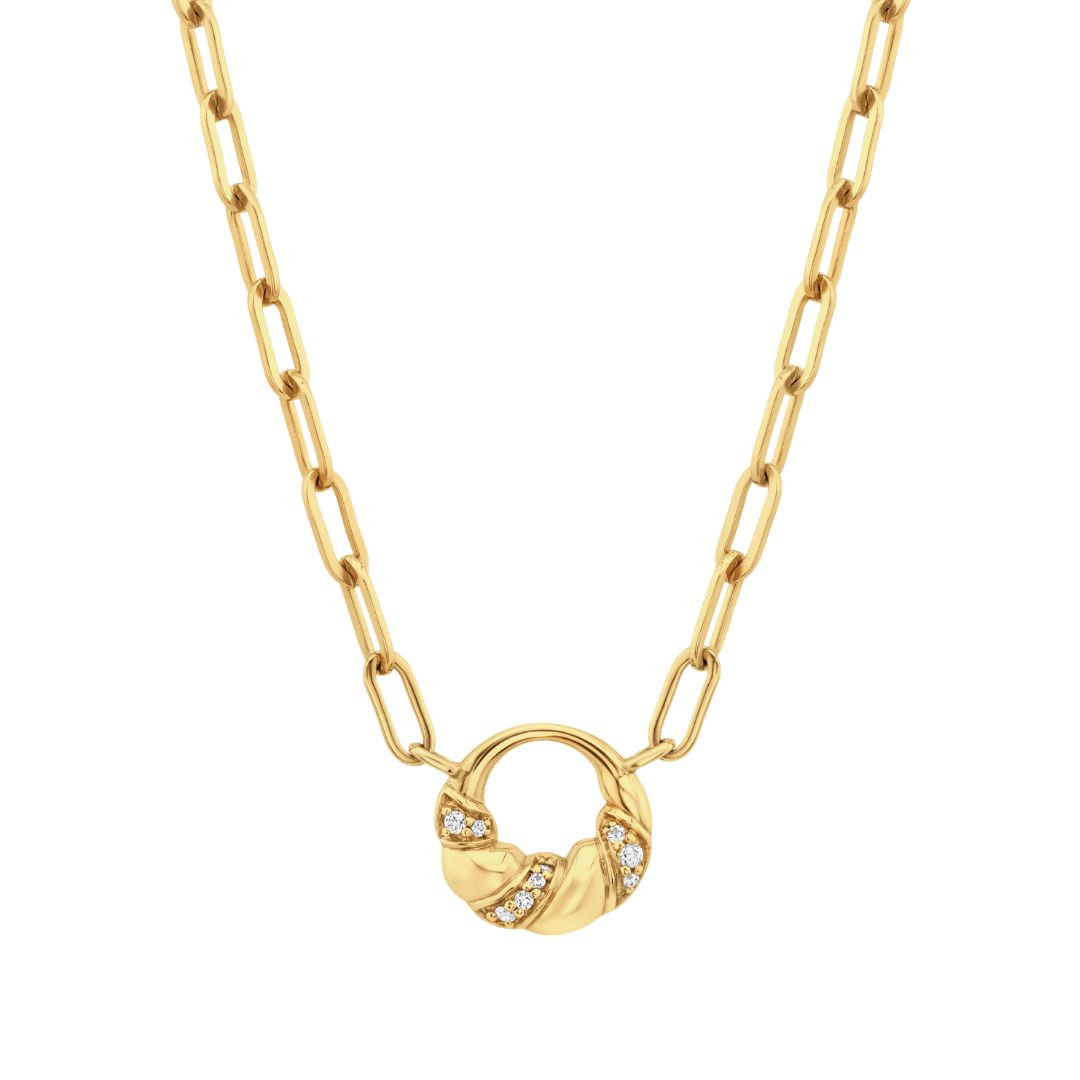Petite Frites With a Twist Mini Necklace in Yellow gold and carbon neutral lab grown diamonds