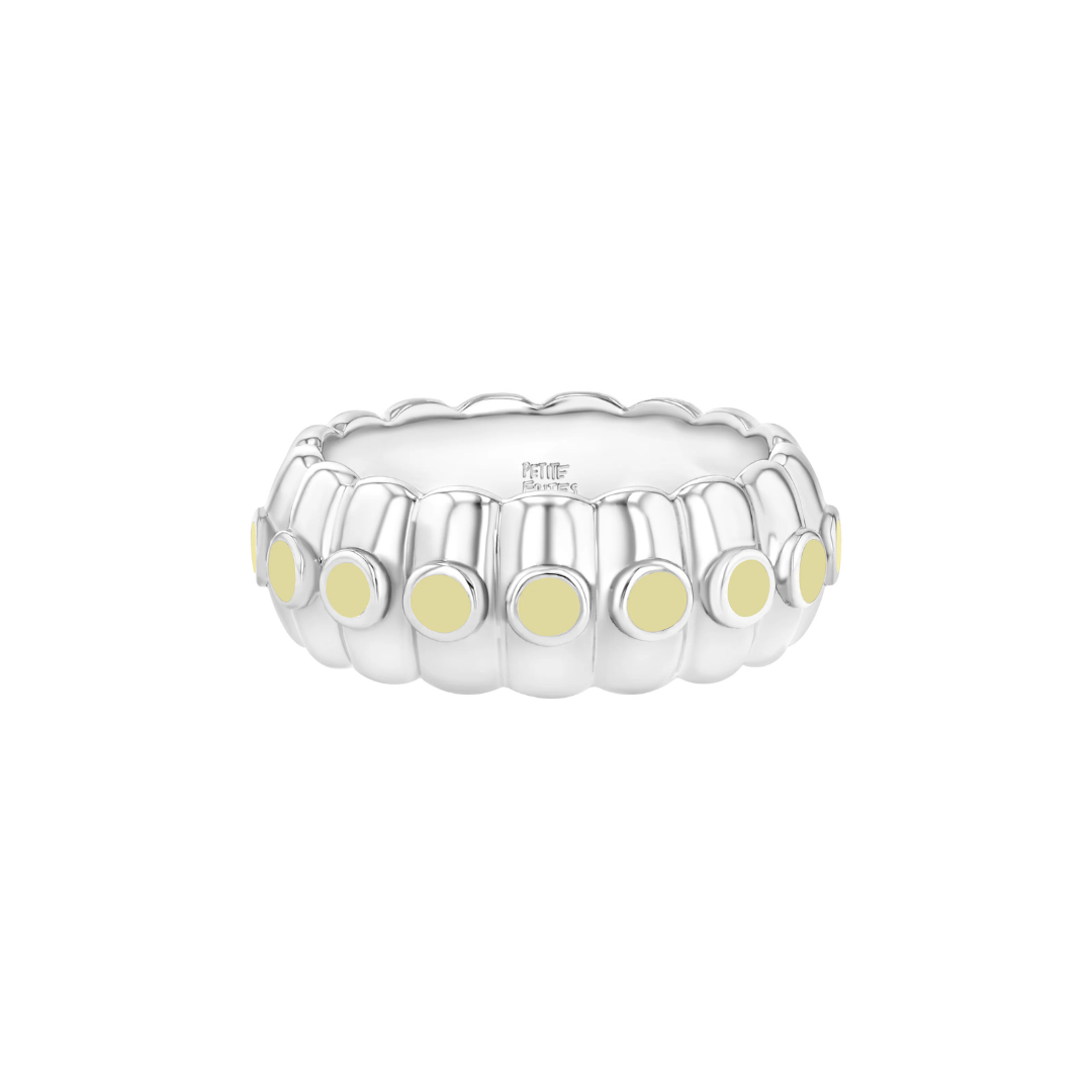 Petite Frites Cigar Band Ring in Silver