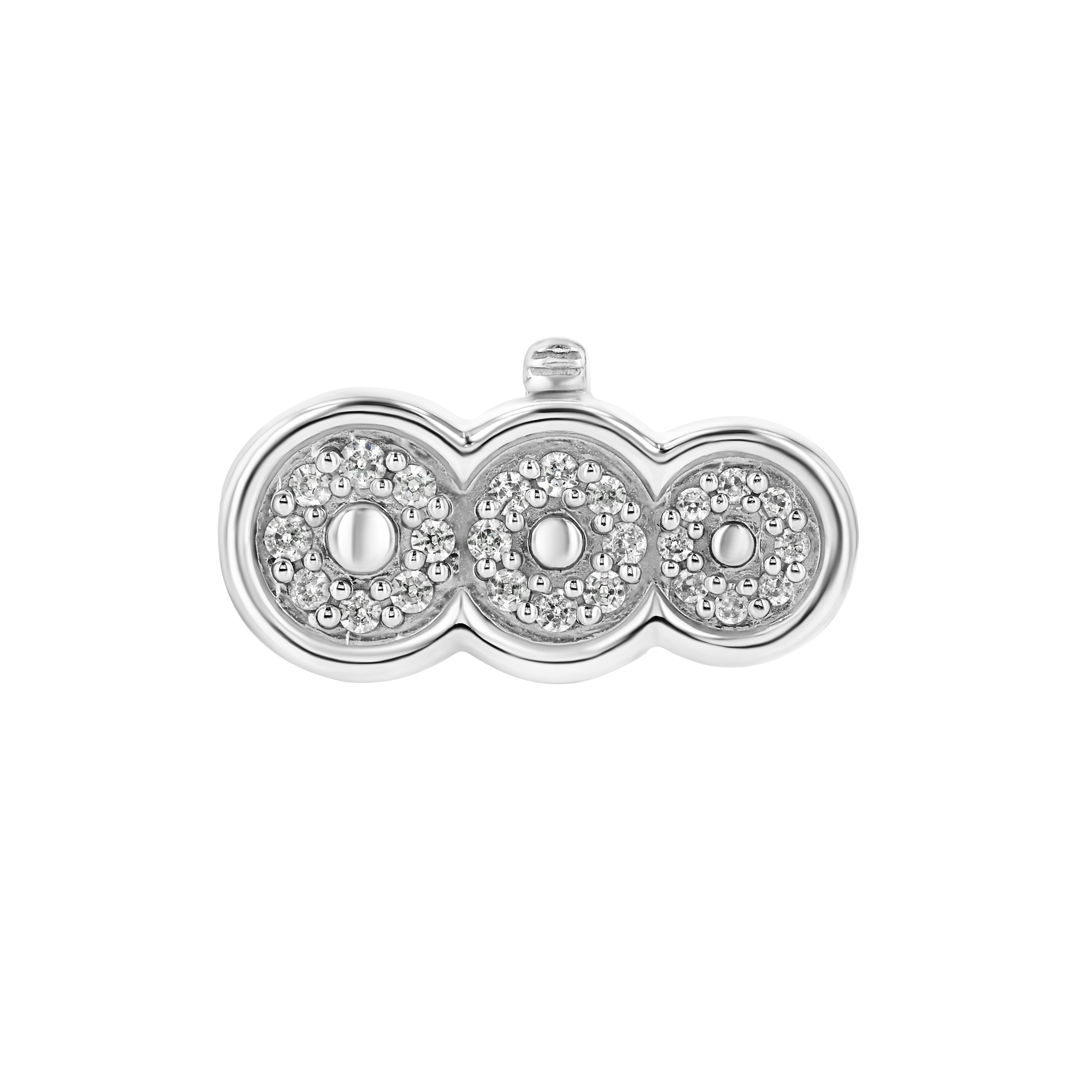 Top town view of the Petite Frites Caviar Clasp in White Gold