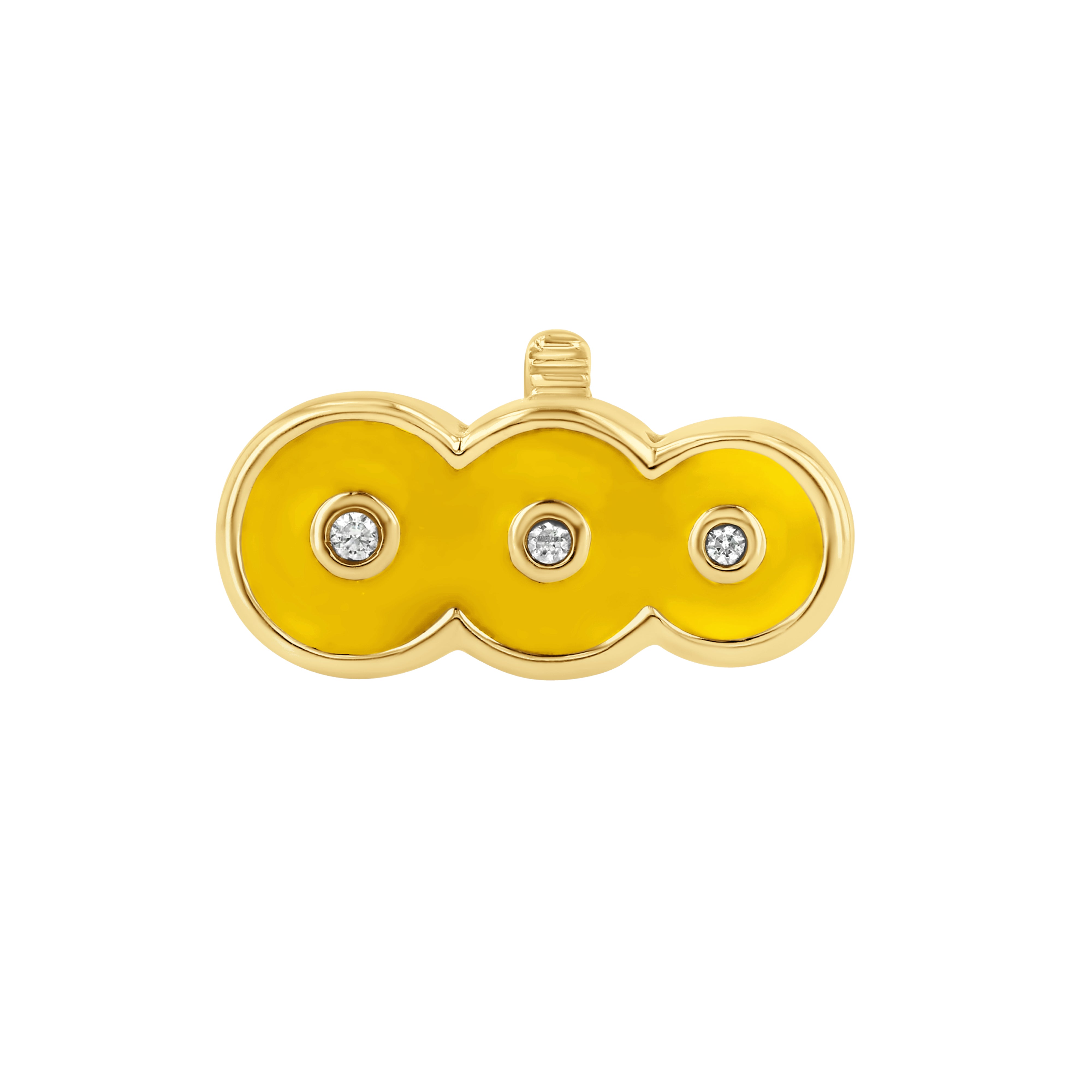 The top down view of the Petite Frites Martini Clasp in Yellow Gold with Yellow Enamel