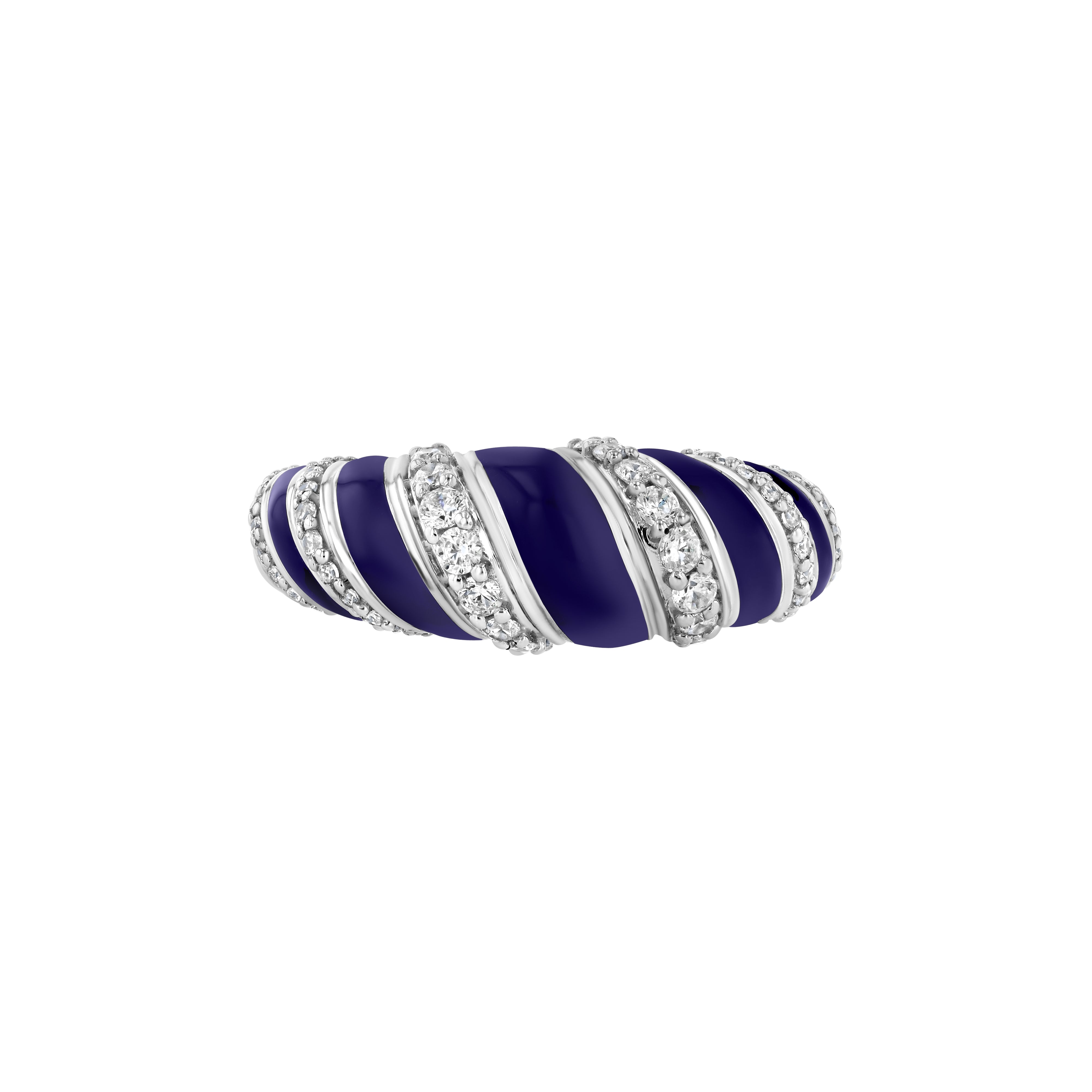 With A Twist Ring, Diamond & Enamel in Aubergine