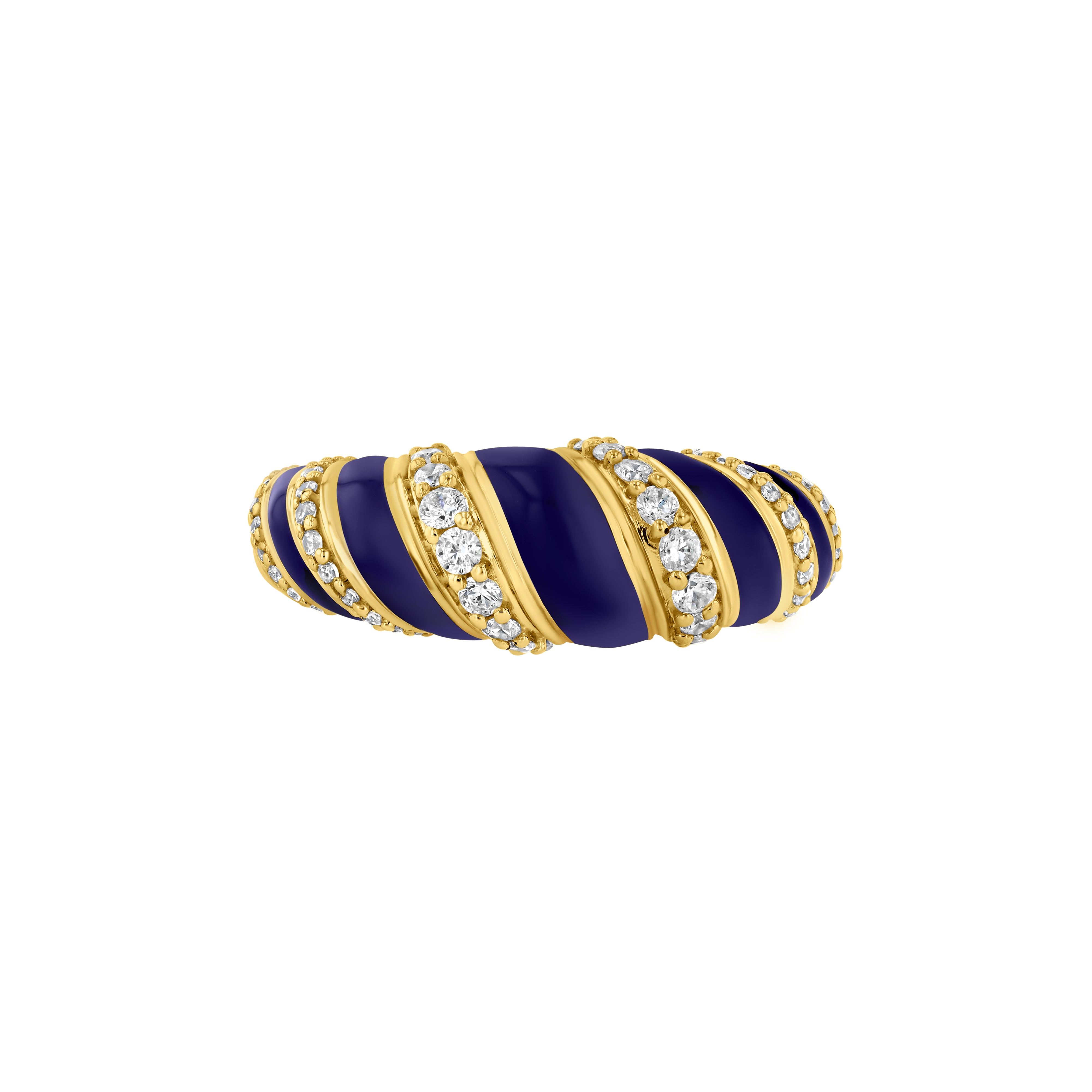 With A Twist Ring, Diamond & Enamel in Aubergine