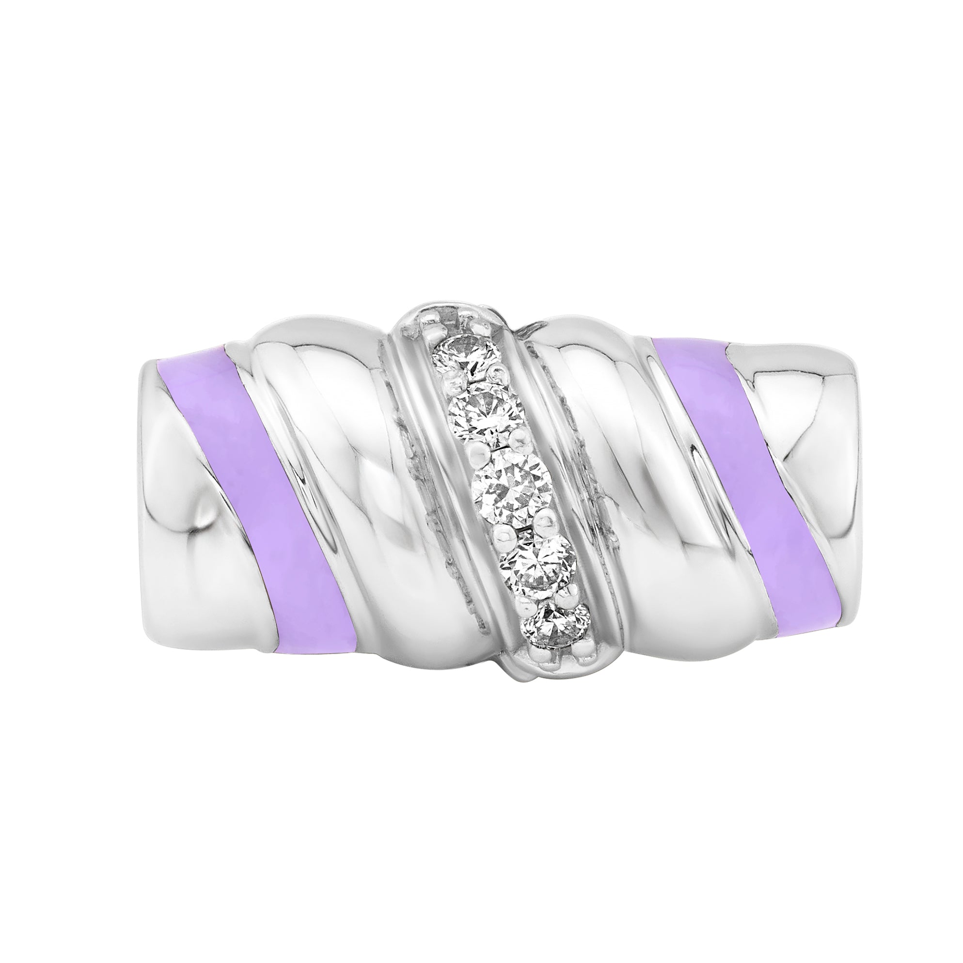 WITH A TWIST CLASP, Diamond & Enamel