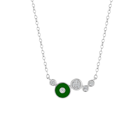 Champagne Necklace in Hunter Green