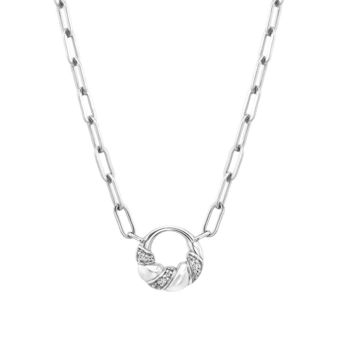 Petite Frites With a Twist Mini Necklace in white gold and carbon neutral lab grown diamonds