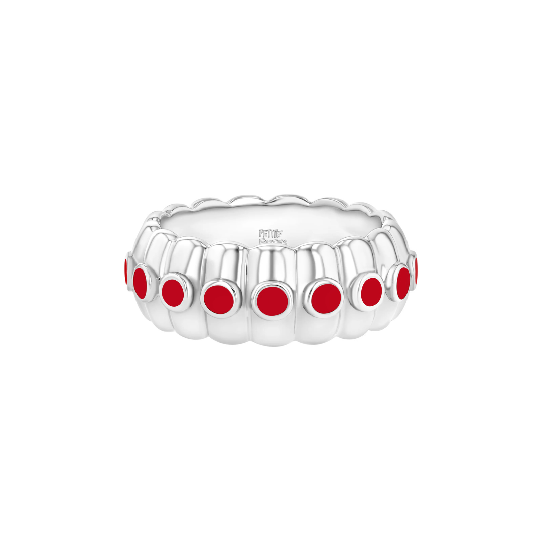 Petite Frites Cigar Band Ring in Silver
