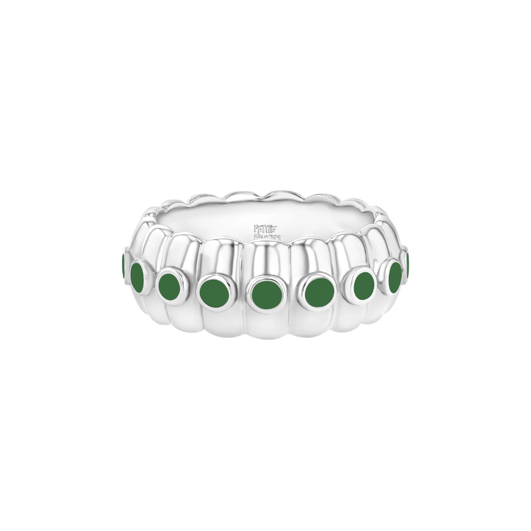 Petite Frites Cigar Band Ring in Silver