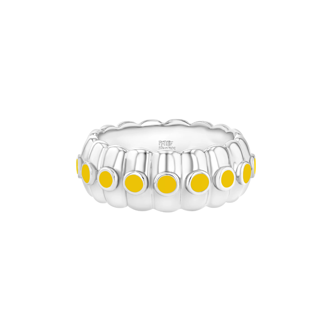 Petite Frites Cigar Band Ring in Silver