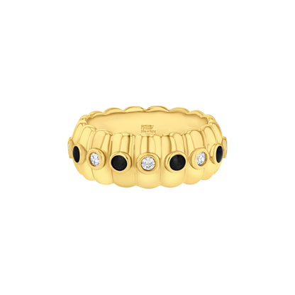 CIGAR BAND Ring, Diamond & Enamel